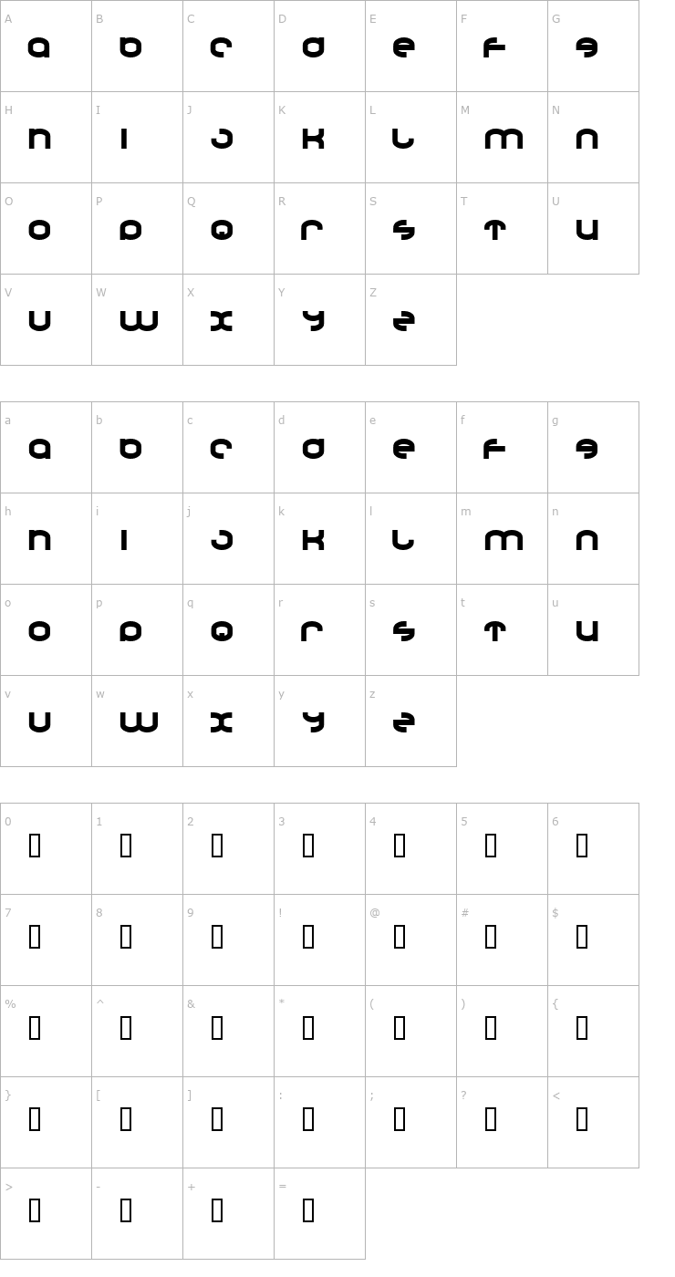 Character Map Dronecat Font