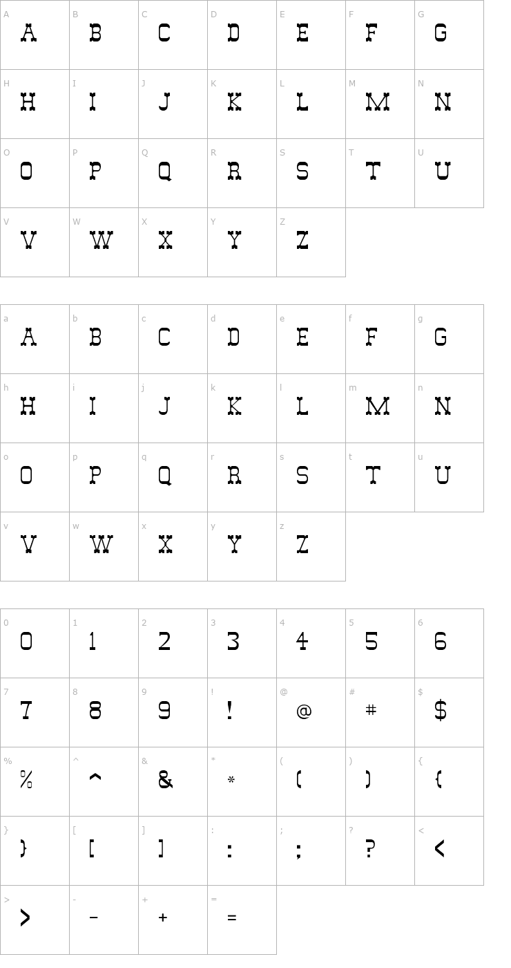 Character Map DryGulchFLF Font