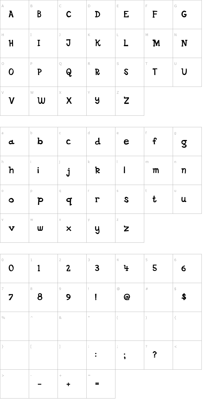 Character Map DS Goose Font