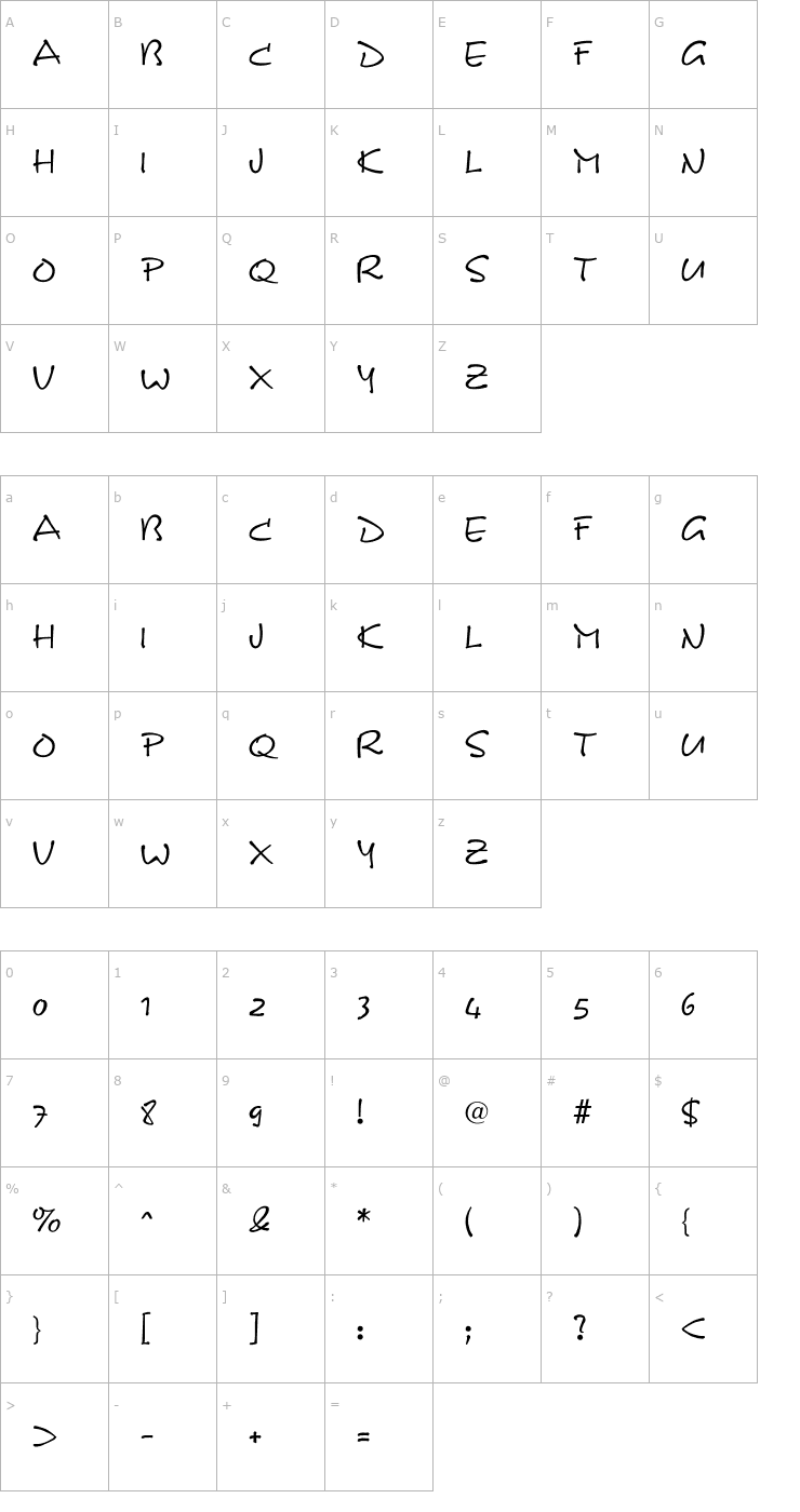 Character Map DS Note Font