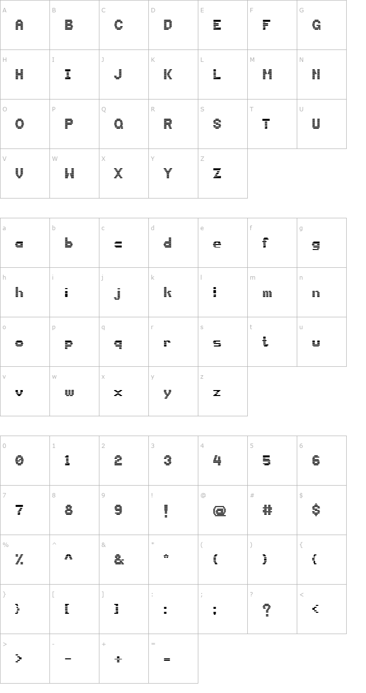 Character Map DS Terminal Font