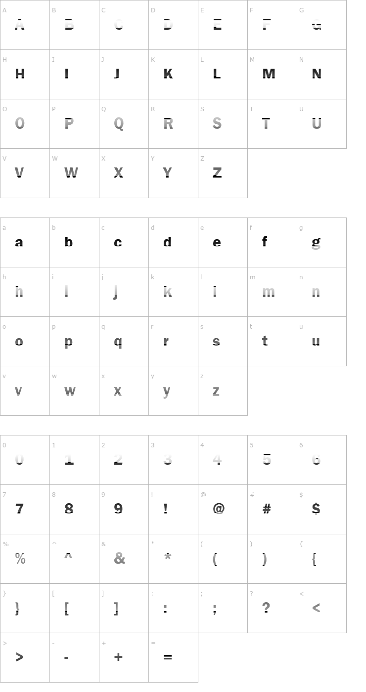 Character Map DTCFranklinGotM02 Font