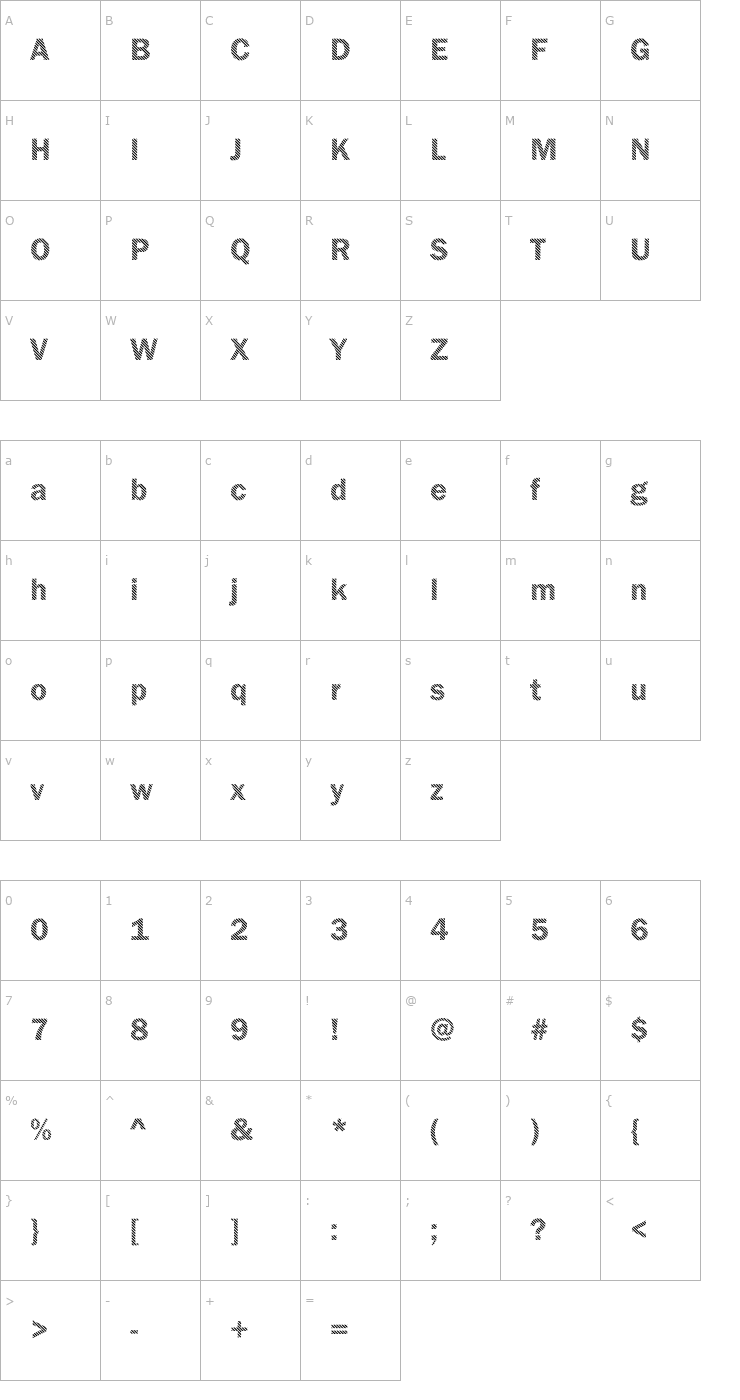 Character Map DTCFranklinGotM03 Font