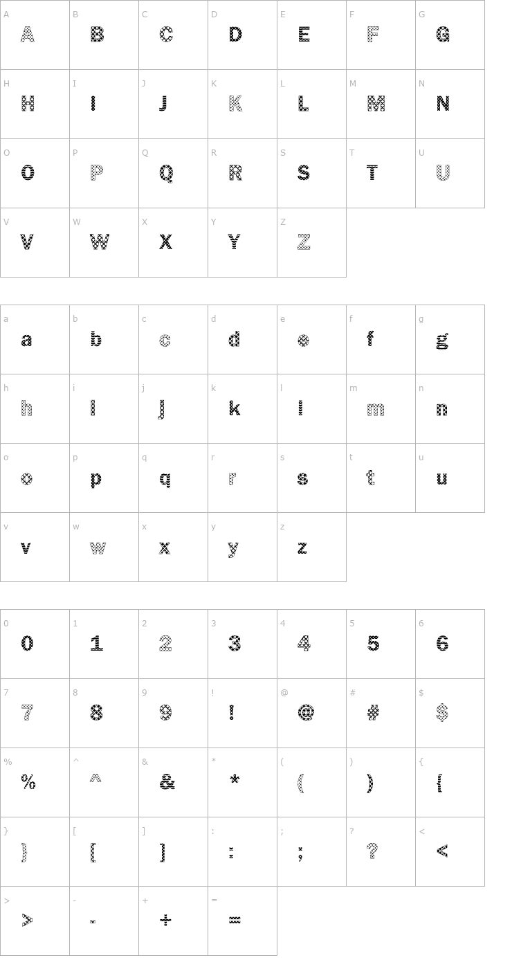 Character Map DTCFranklinGotM11 Font