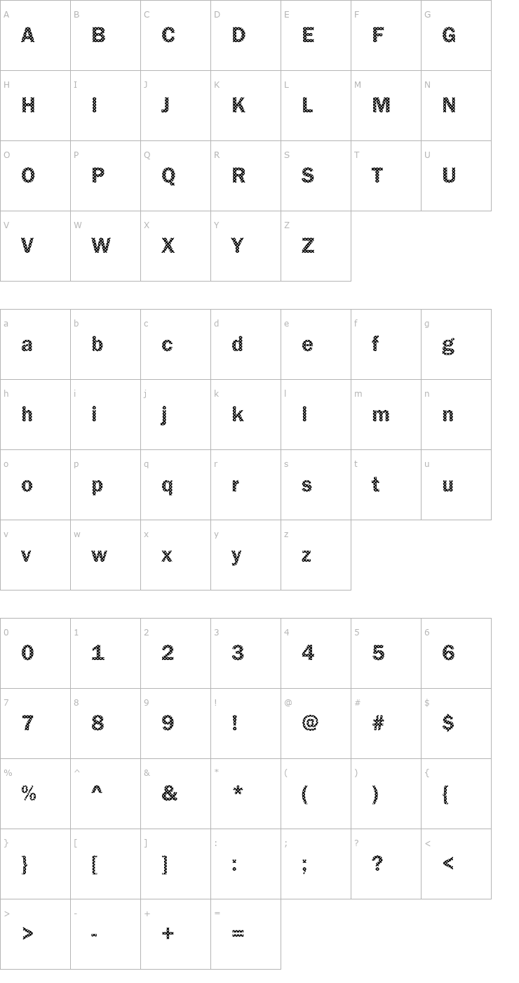 Character Map DTCFranklinGotM12 Font