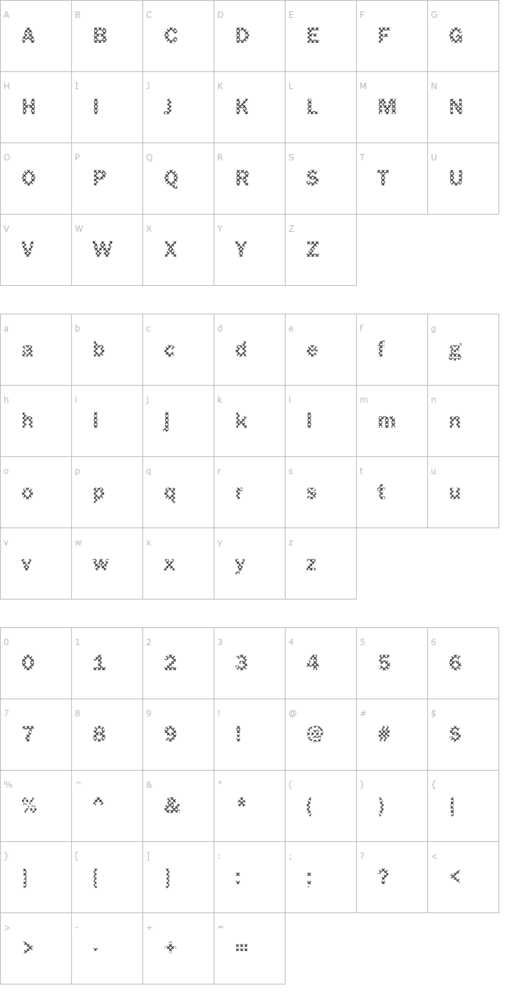 Character Map DTCFranklinGotM13 Font