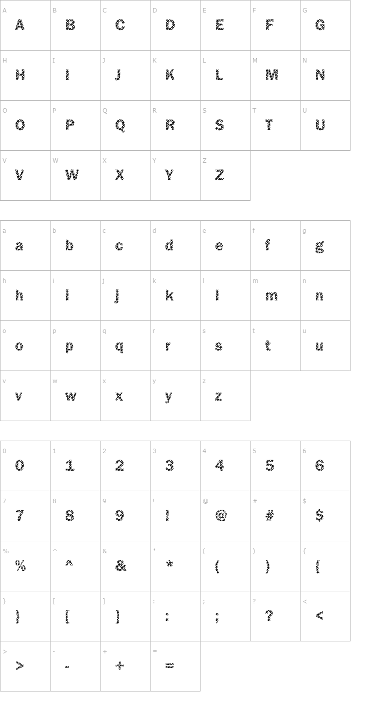 Character Map DTCFranklinGotM16 Font