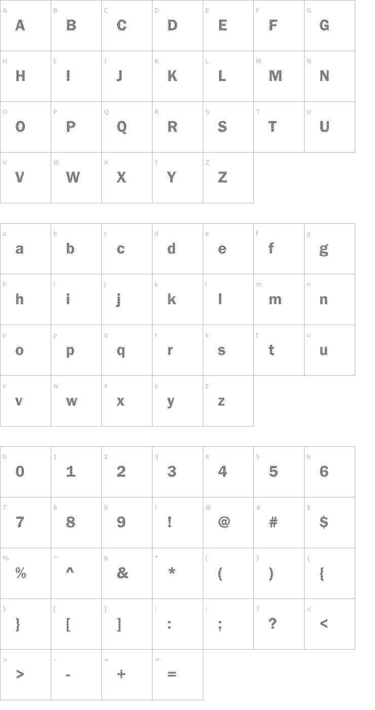 Character Map DTCFranklinGotM22 Font