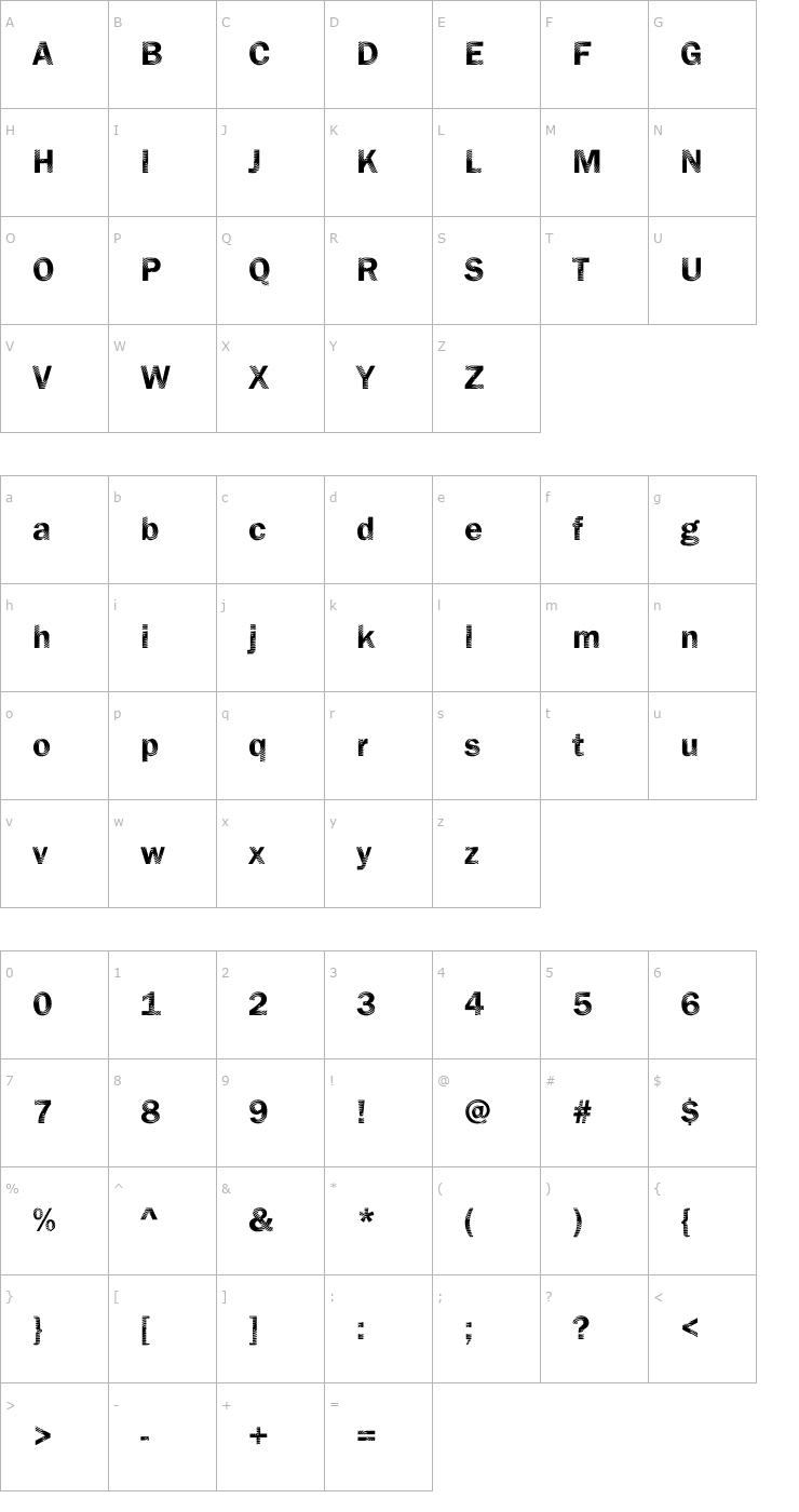 Character Map DTCFranklinGotM23 Font