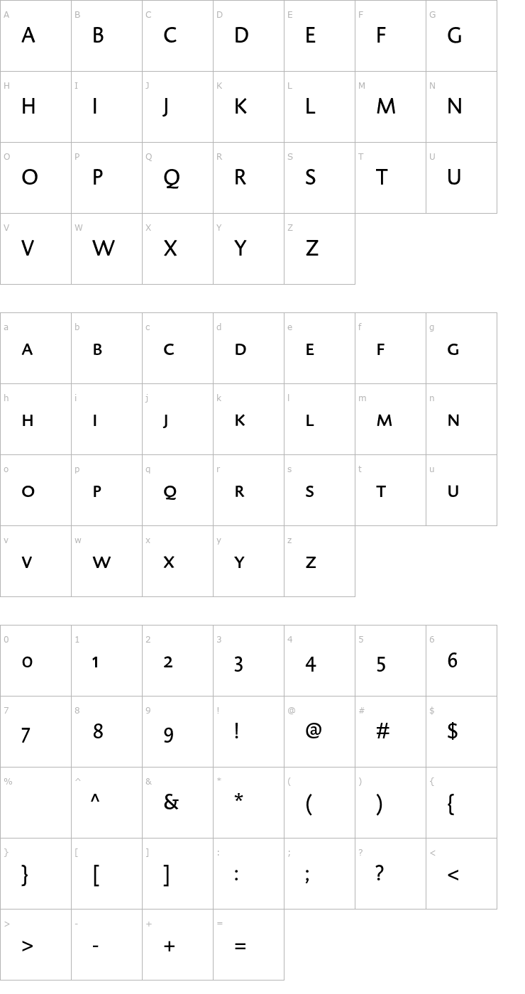 Character Map DTLCaspariT-Caps Font