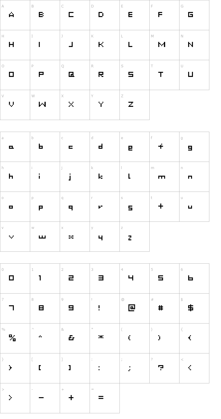 Character Map DustDot Font