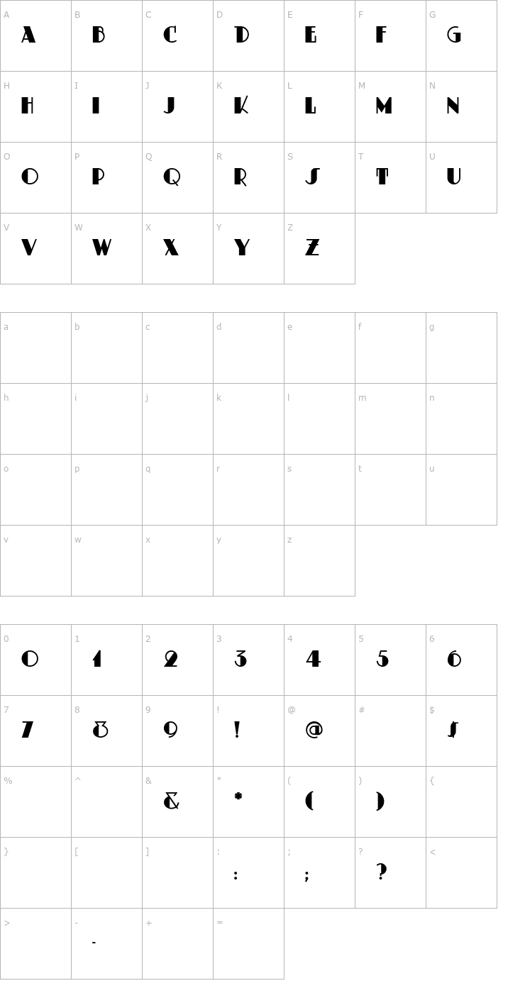 Character Map DustyRose Font