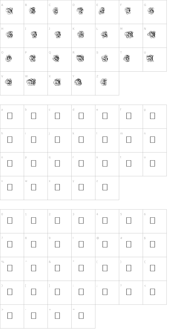 Character Map Dutch Initials Normal Font