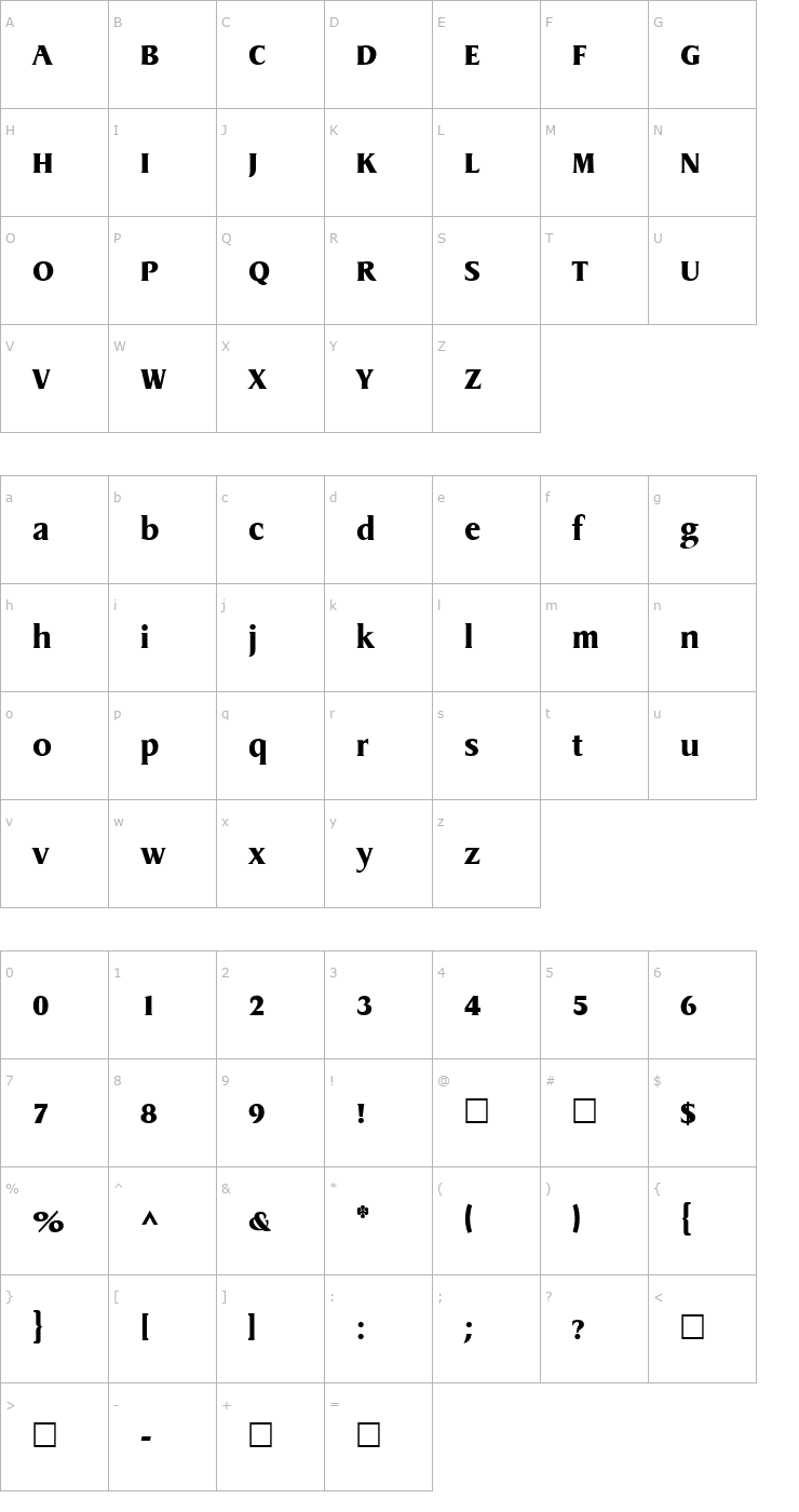 Character Map Dynamic Regular Font