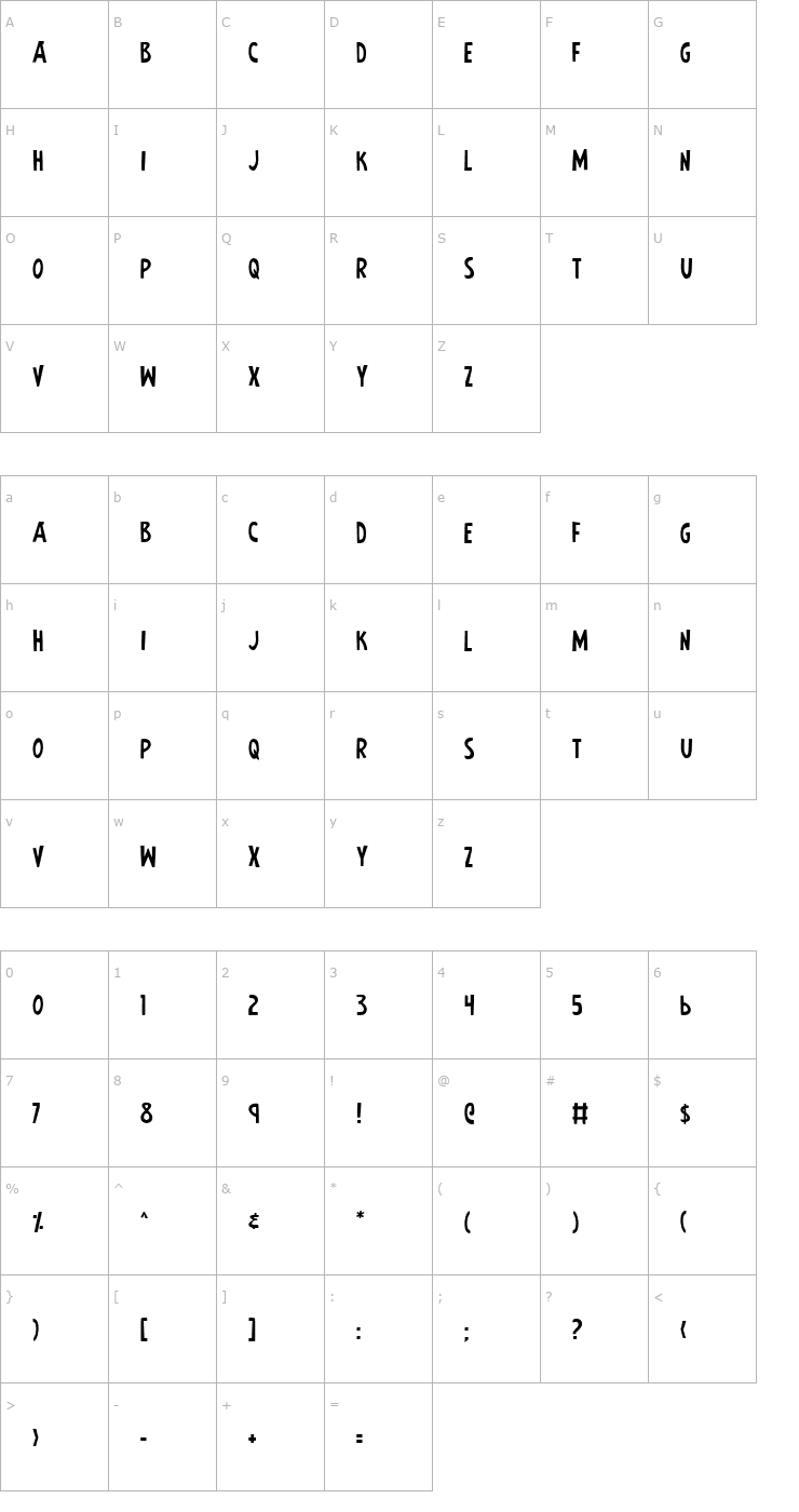 Character Map Earth's Mightiest Jumbled Font