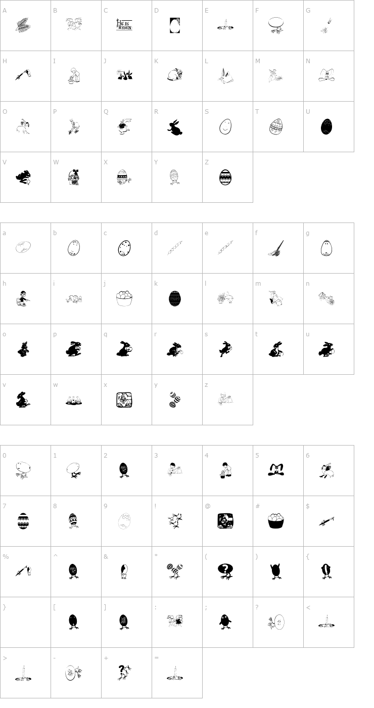 Character Map Eastereggs Font