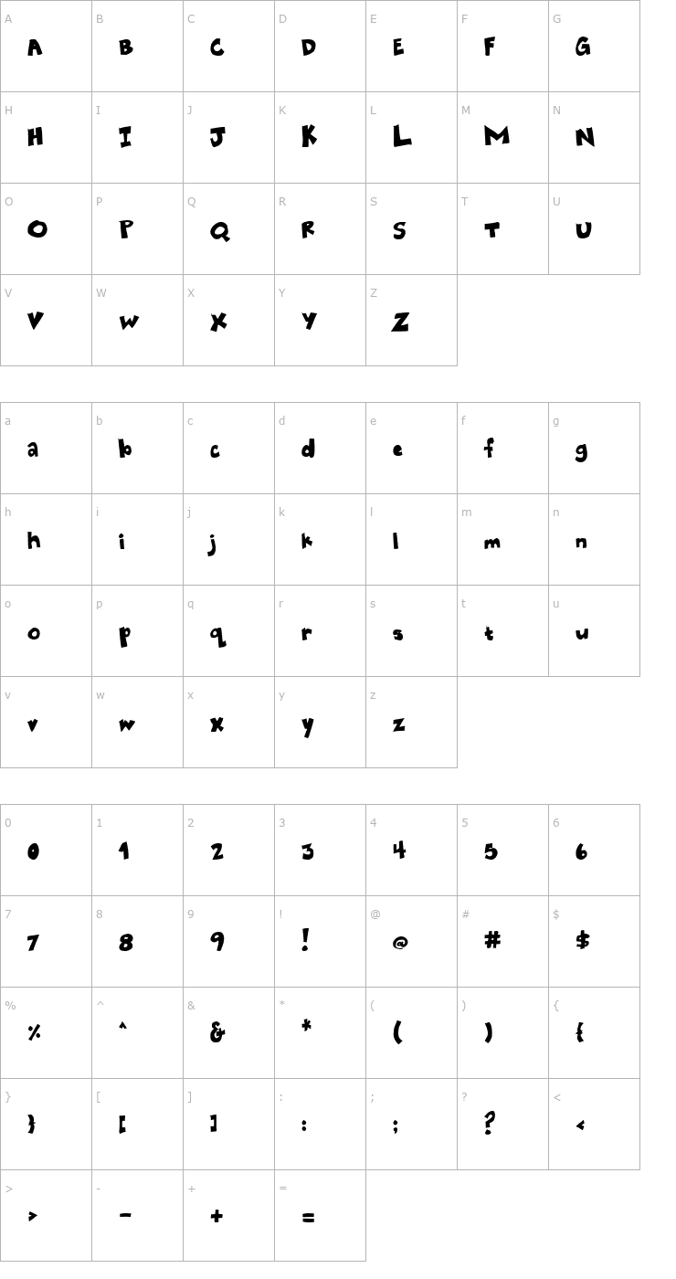 Character Map Eatpoo Chubby Font