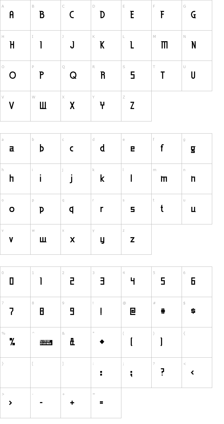 Character Map Eden Mills Bold Font