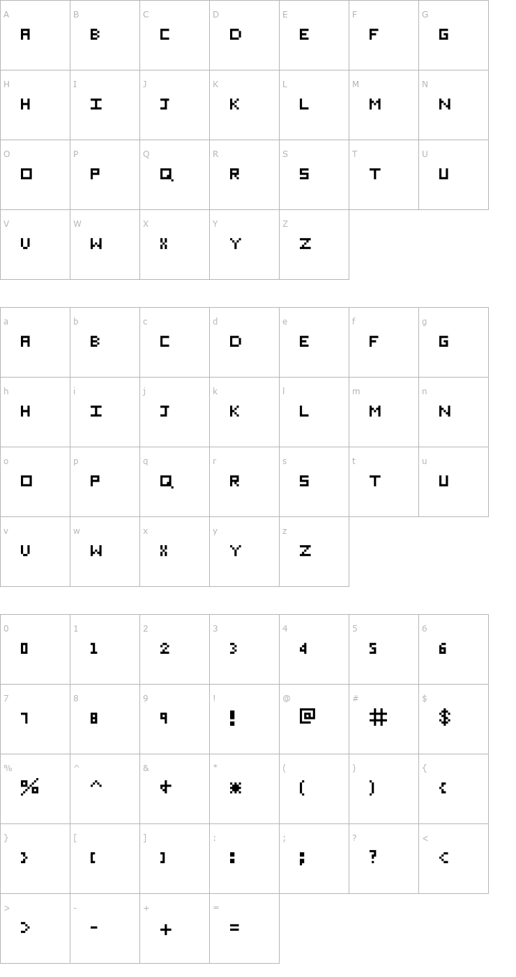 Character Map Eichante Font