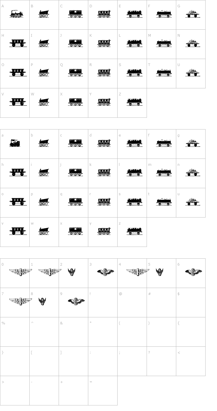 Character Map Eisenbahn OTF Font