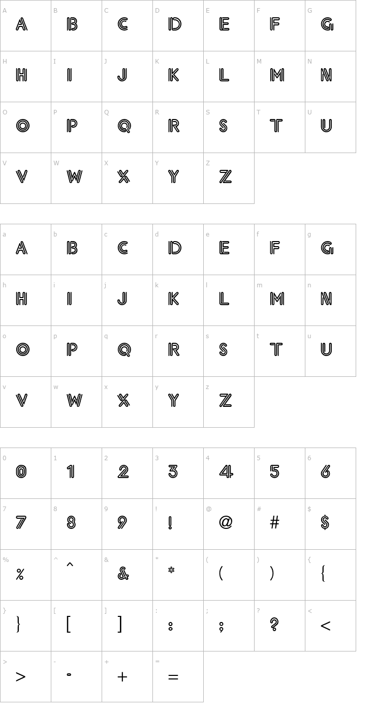 Character Map Eklektic Font