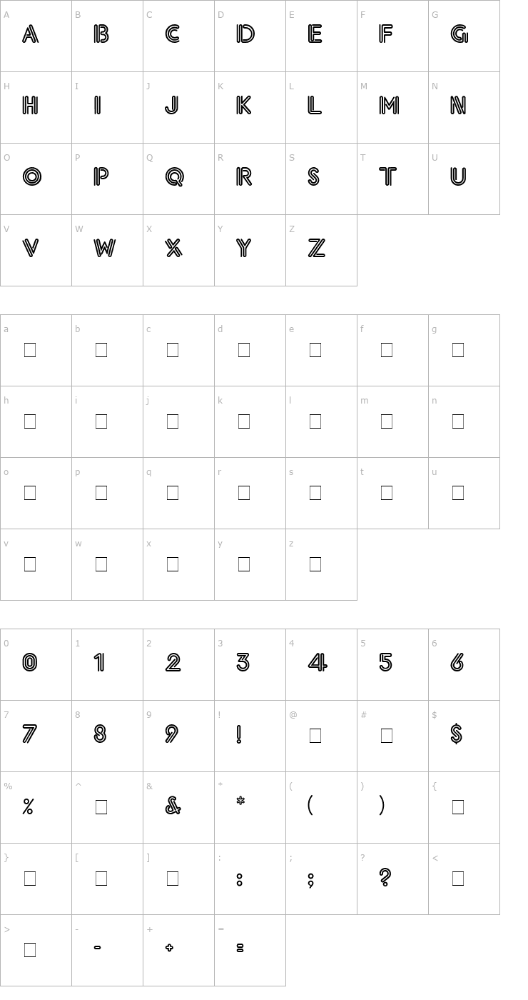 Character Map Eklektic Normal Font