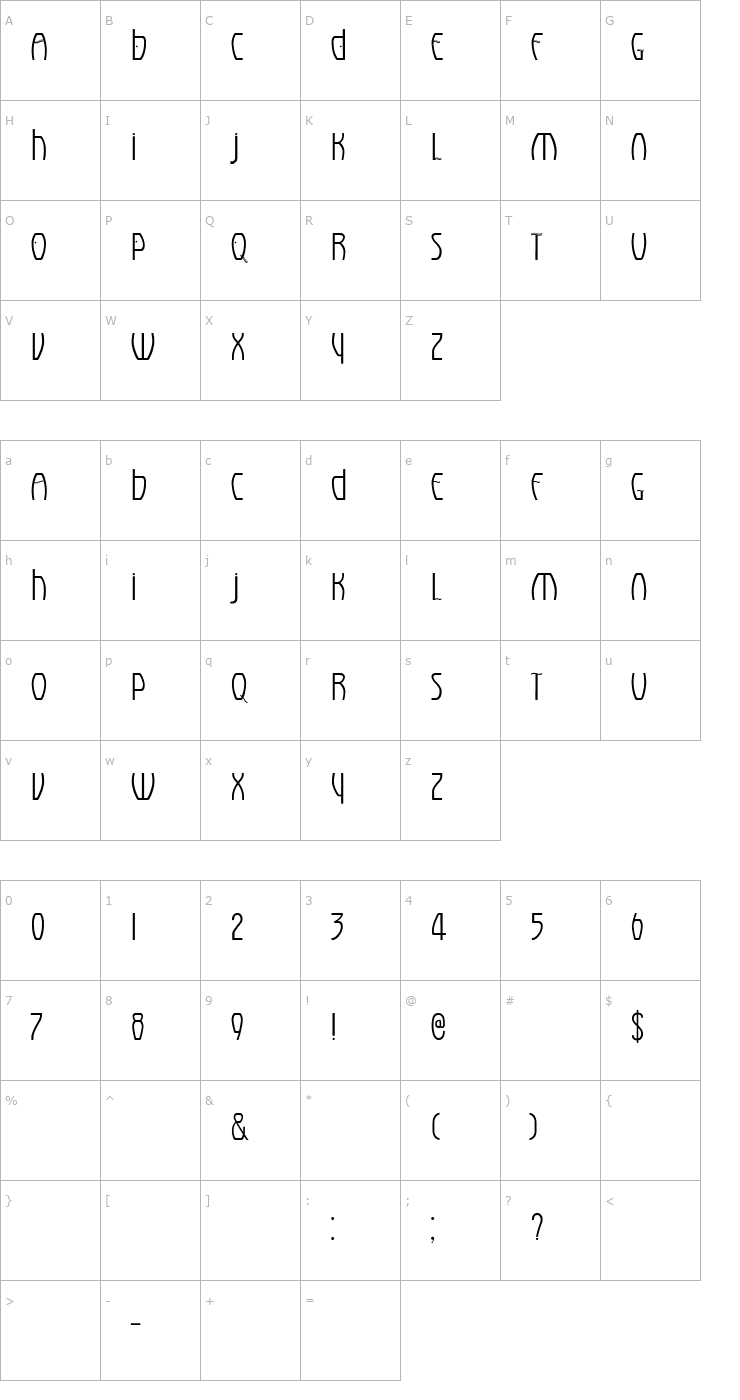 Character Map Eldora Font