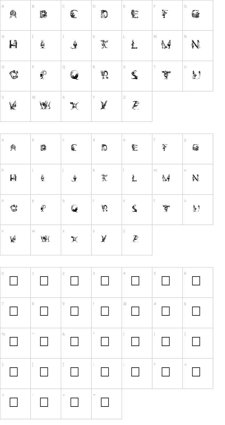 Character Map Elfabet Font