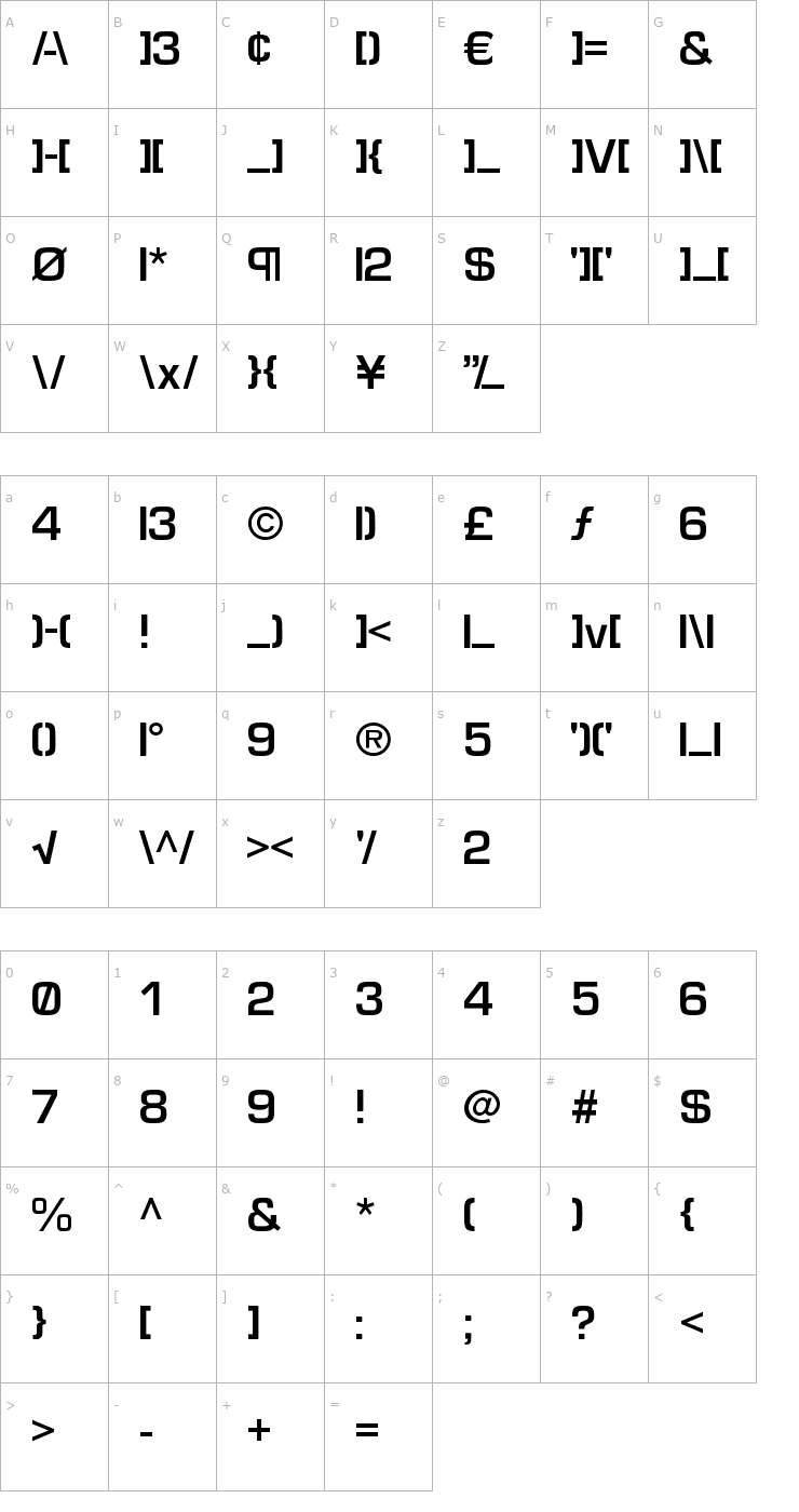 Character Map Elite Font