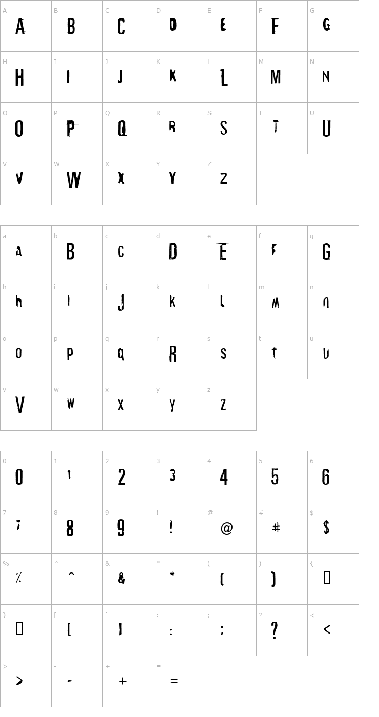 Character Map elmono Font