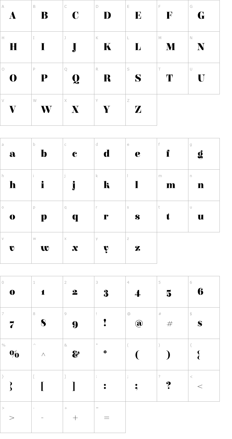 Character Map Elsie Black Font