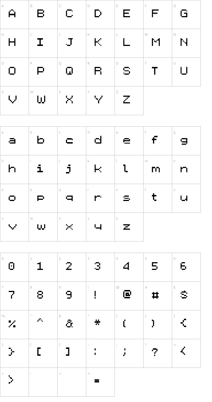 Character Map Emulator Font