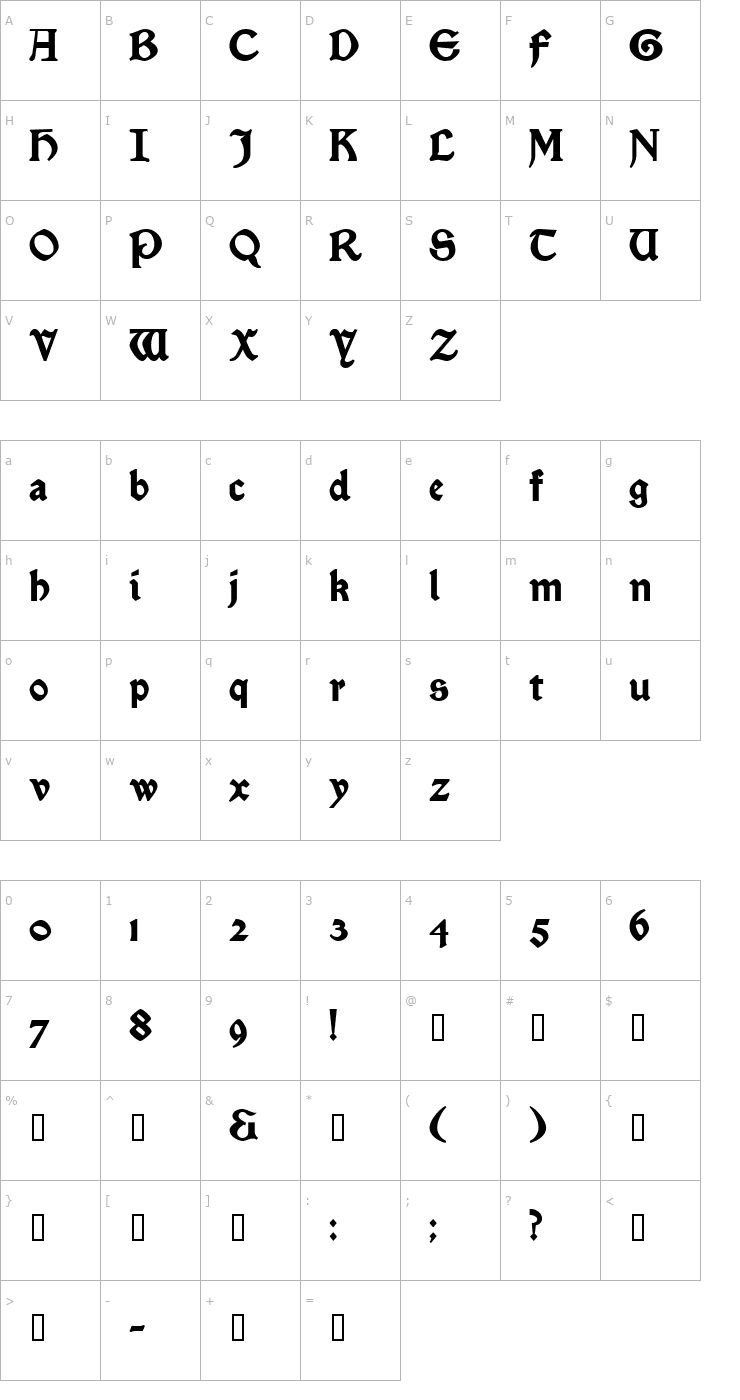 Character Map Enchantment Black Font