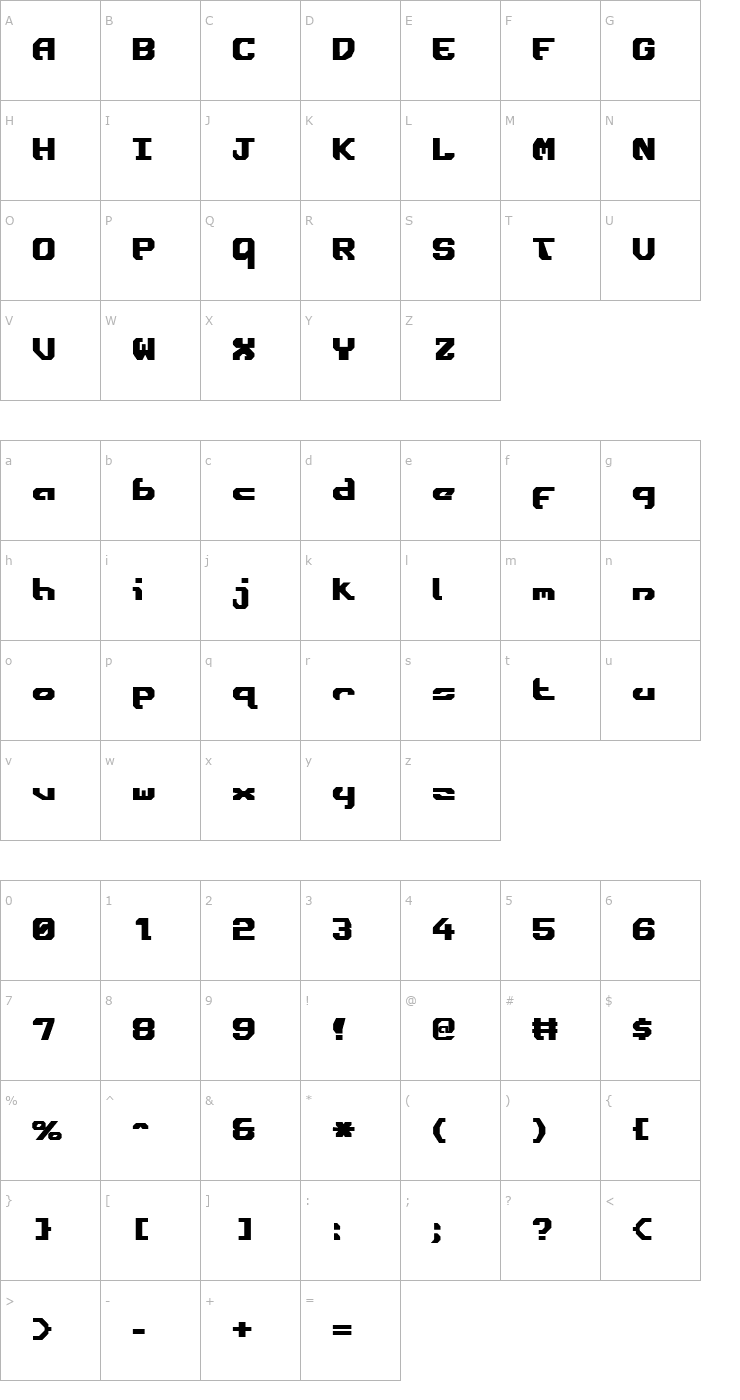 Character Map Ensign Flandry Bold Font