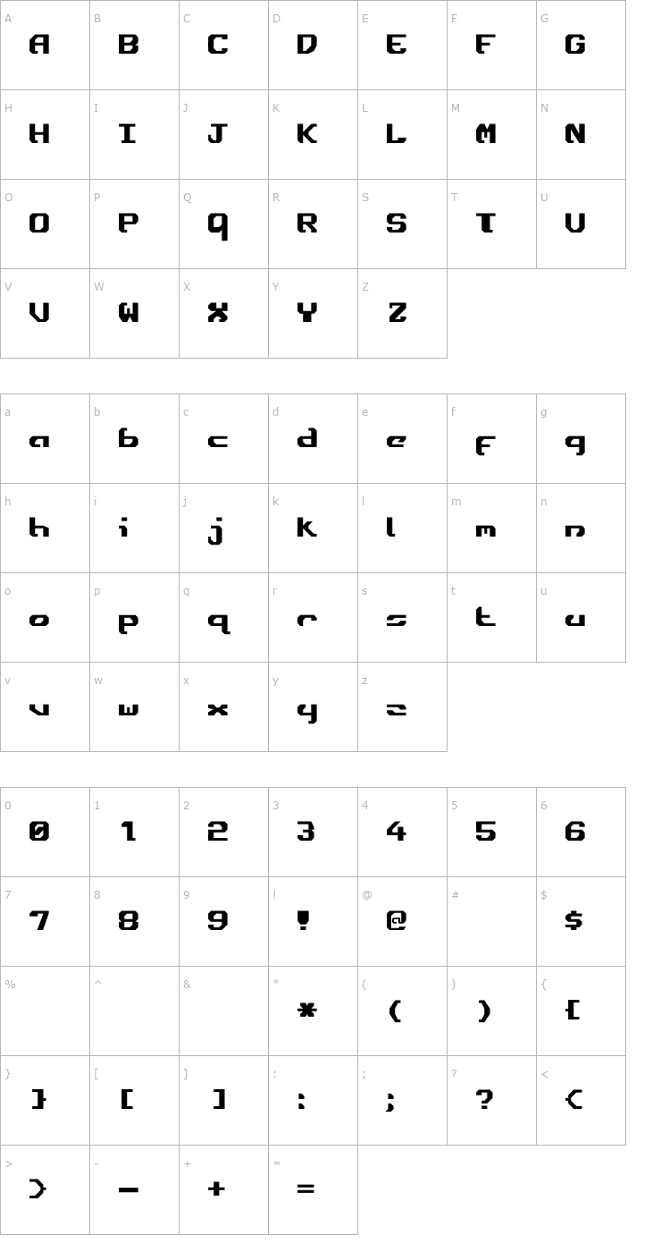 Character Map Ensign Flandry Font