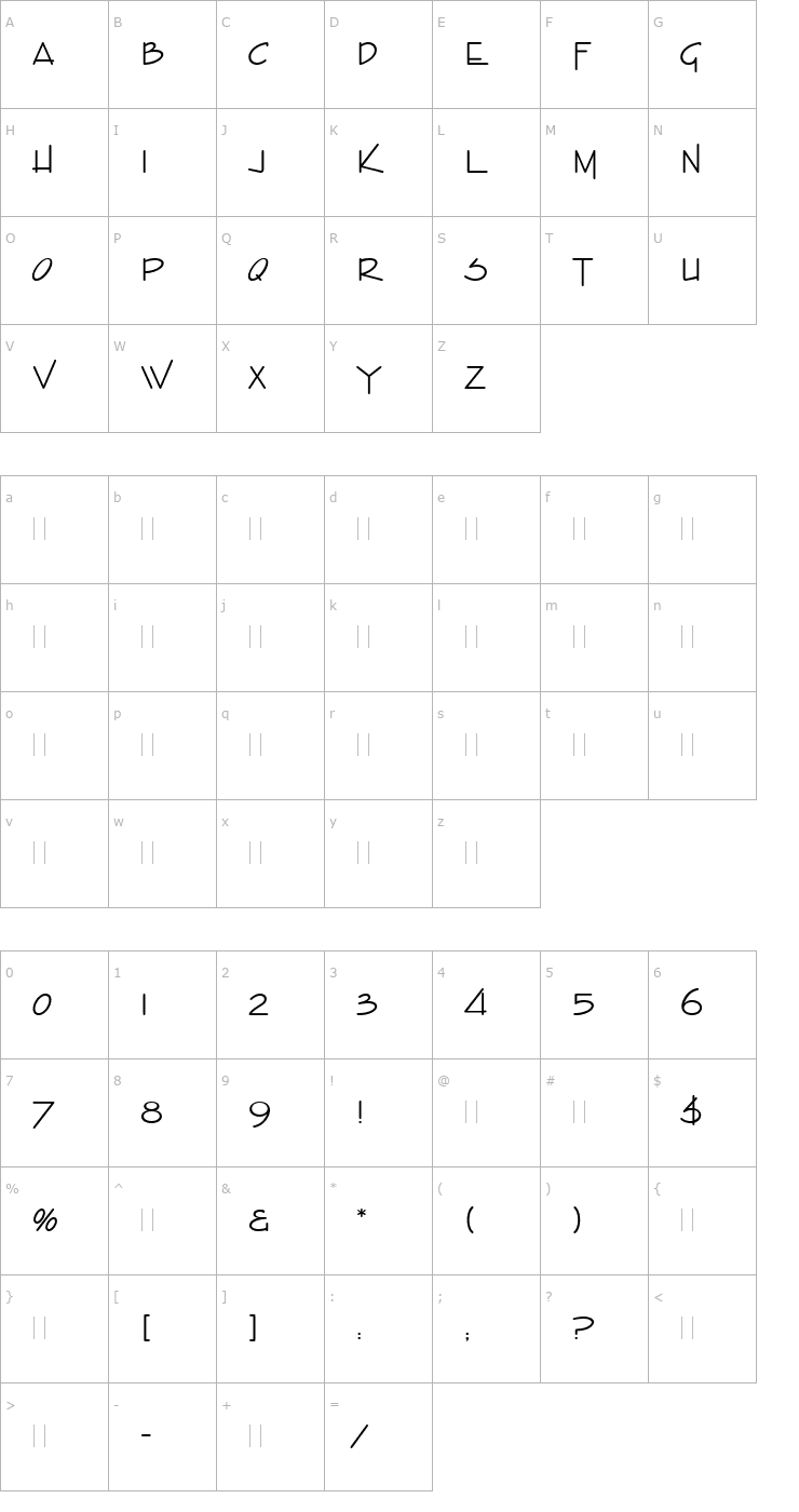 Character Map Enviro LET Plain1.0 Font