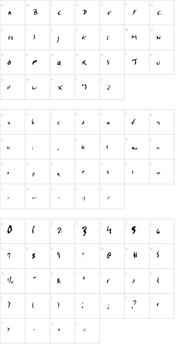 Character Map Enya Font