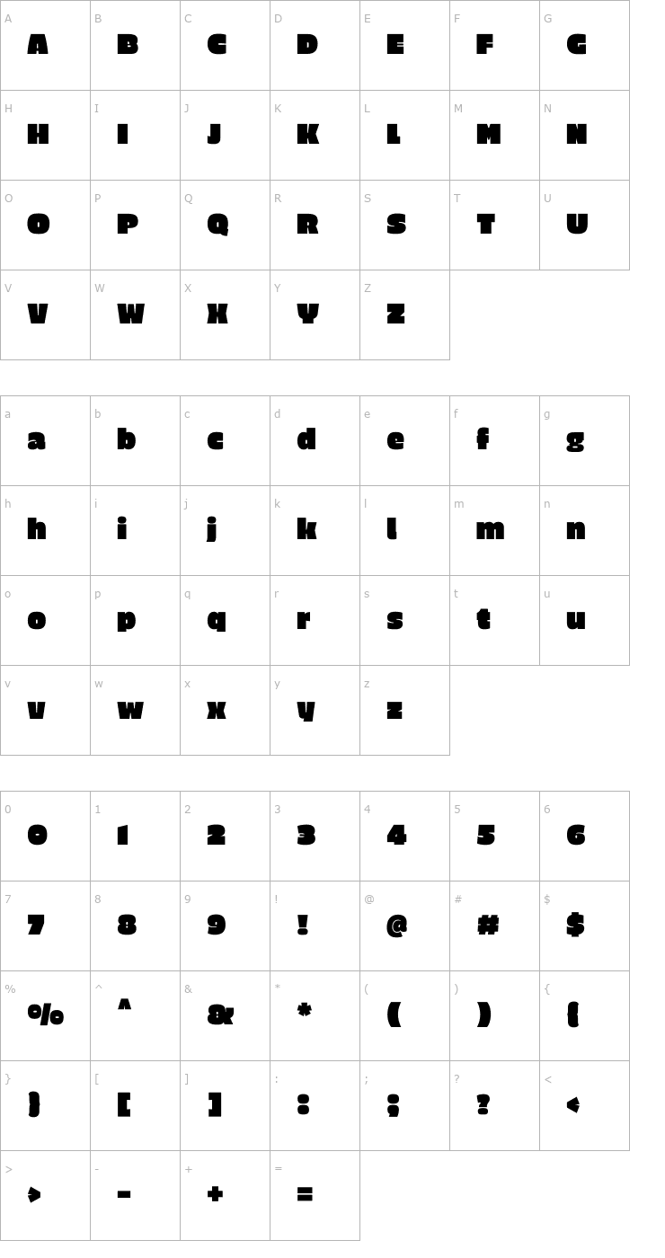 Character Map Erica One Font