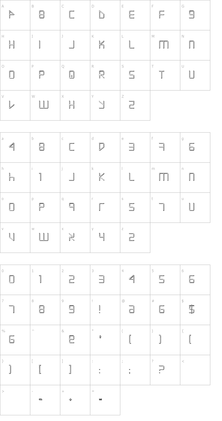 Character Map Escape Artist Shadow Font