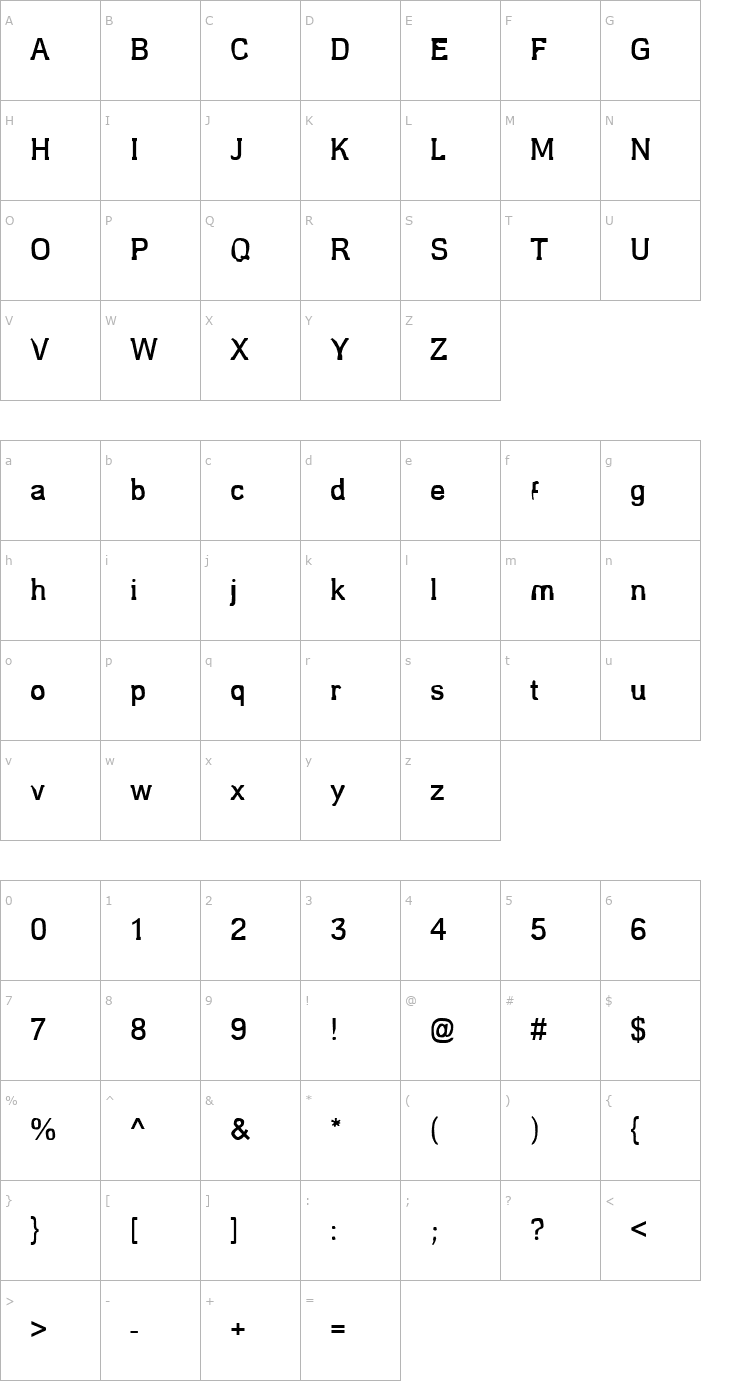 Character Map Estragou de novo!!! Font