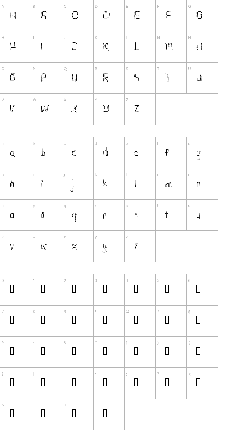 Character Map etchAsketch OTF Font