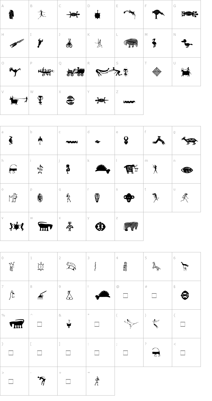 Character Map EthnoFont Font