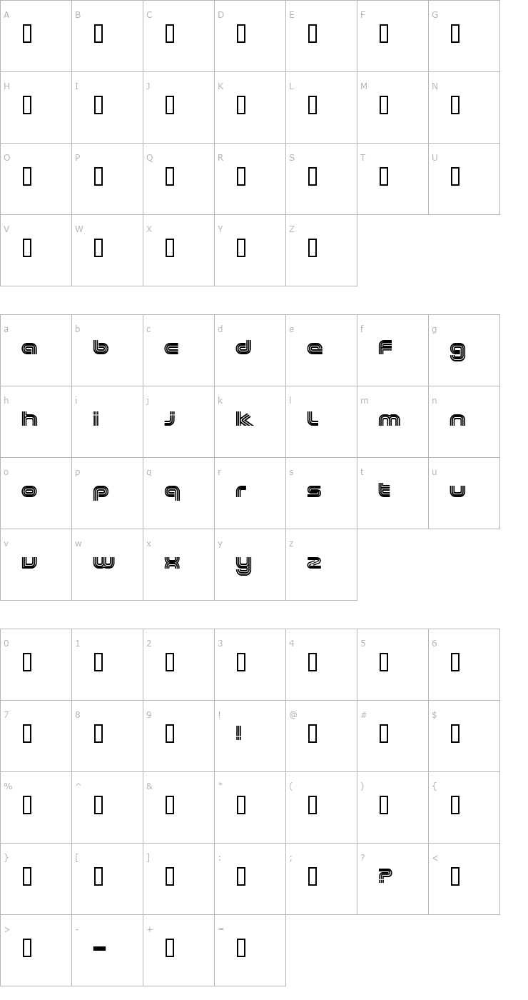 Character Map Excellence Extended Font