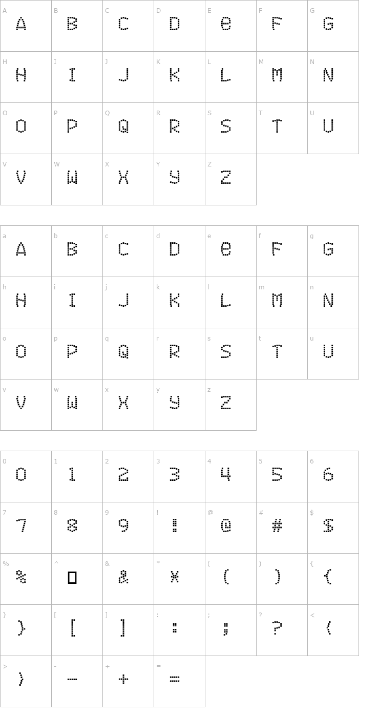 Character Map Exit font for a film Font