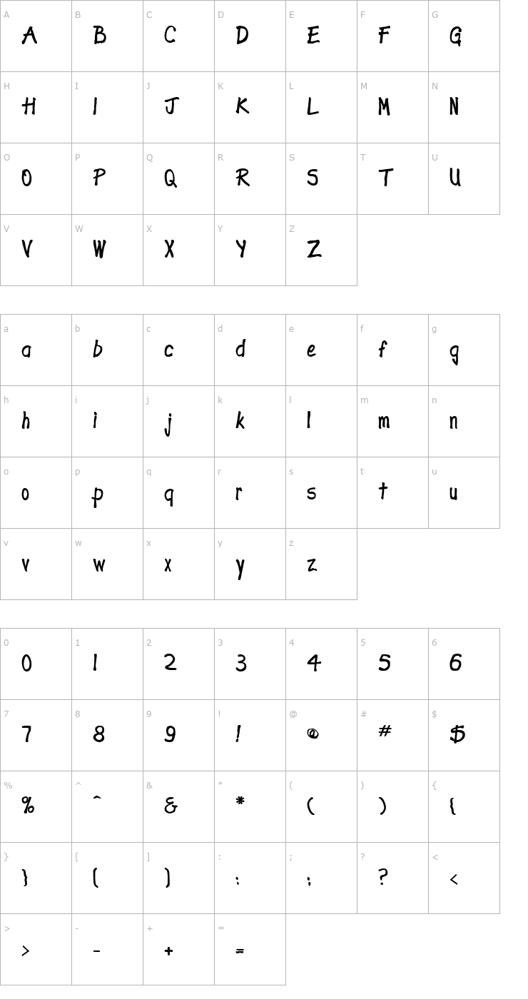 Character Map Expletive Deleted Font