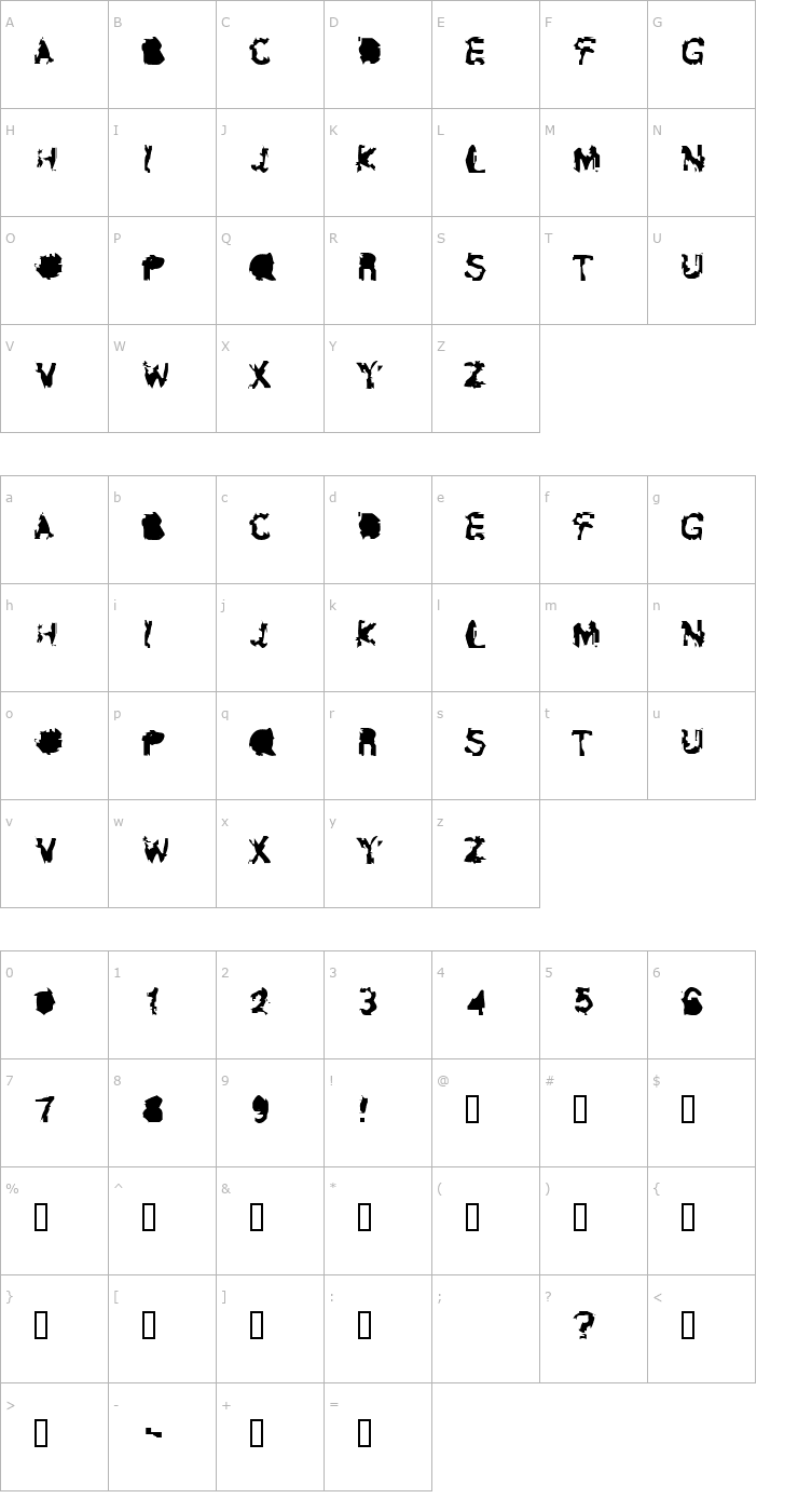 Character Map Exposure Font