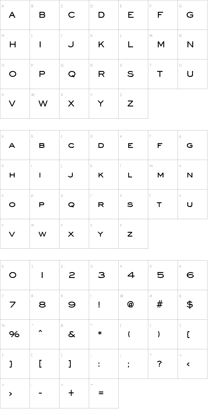 Character Map Eye glass Bold Font