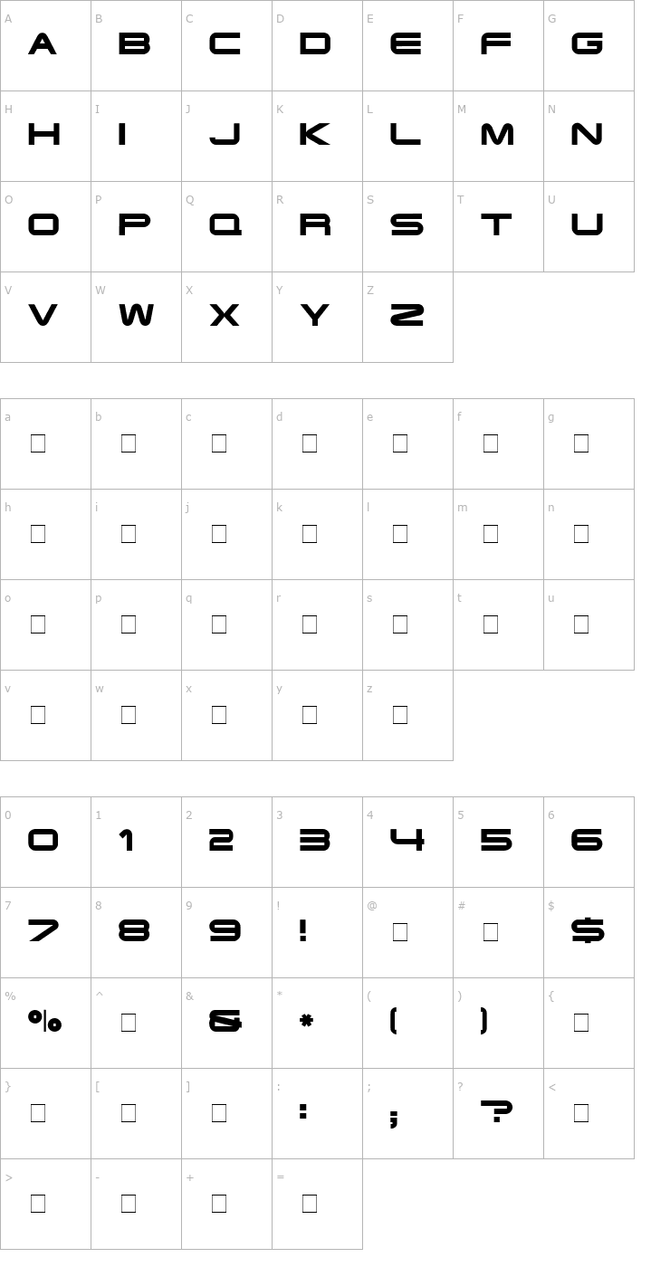 Character Map Eyechart Display Caps SSi Font