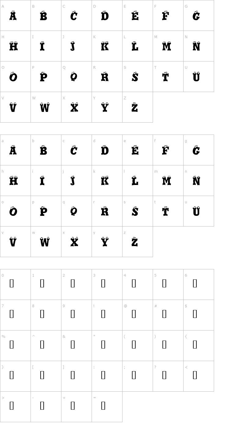 Character Map Eyesis Font