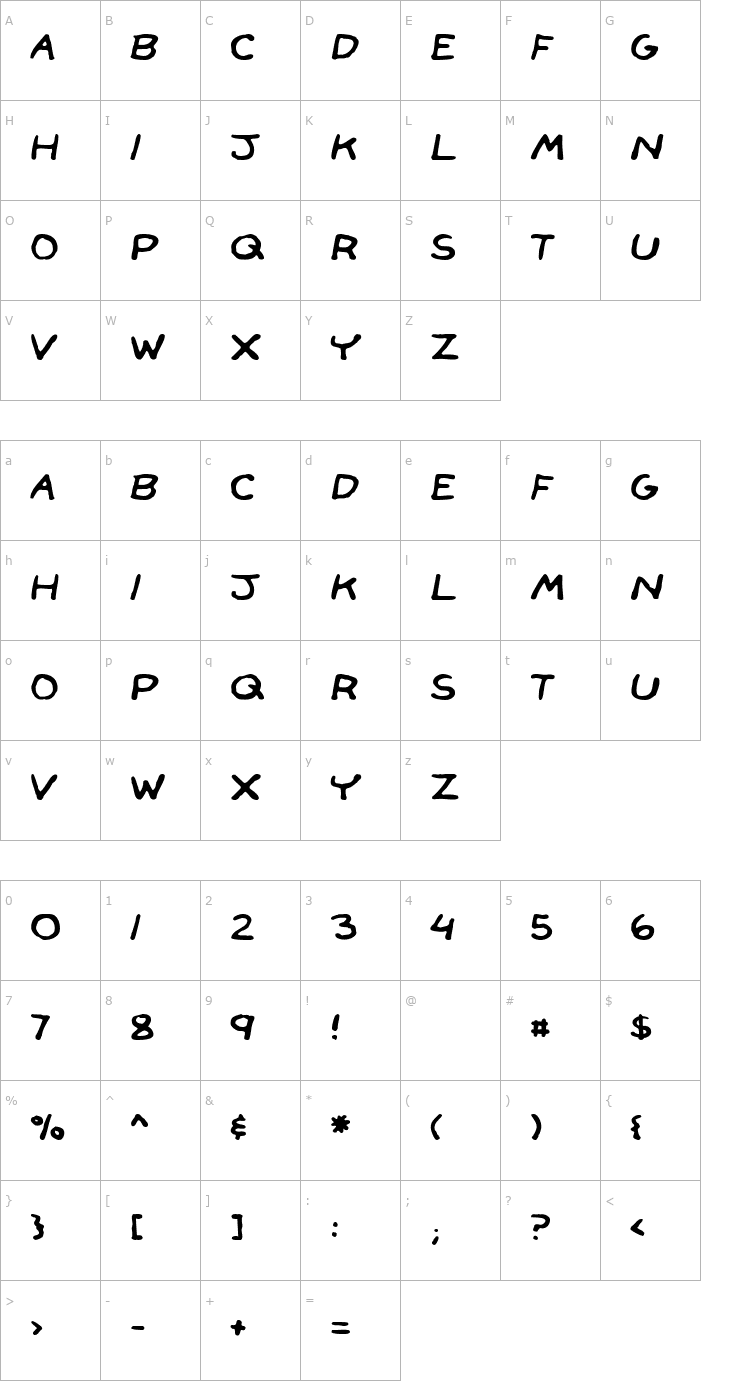 Character Map Face Front Font